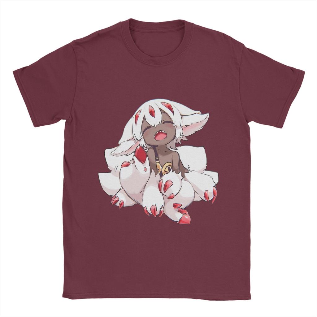 Herren T-Shirt Made in Abyss Vintage Baumwoll-T-Shirt Kurzarm Faputa T-Shirts Rundhals Kleidung Geburtstagsgeschenk