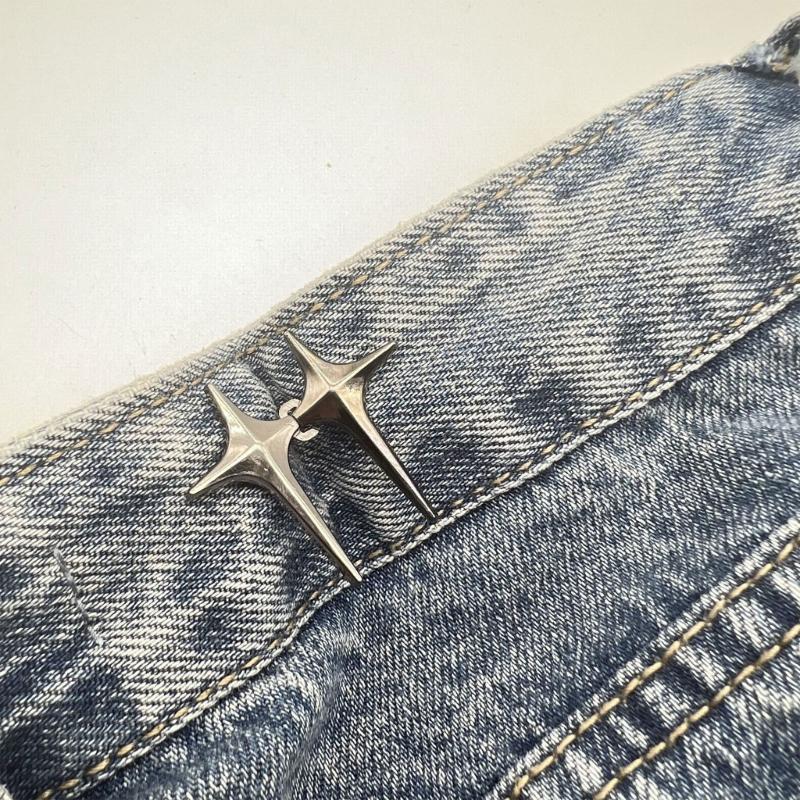 Detachable Fashion Shaped Jean Button Clasps Waist Extender Pin Jean Button, No Sewing Required, Fit Instant Jean Button