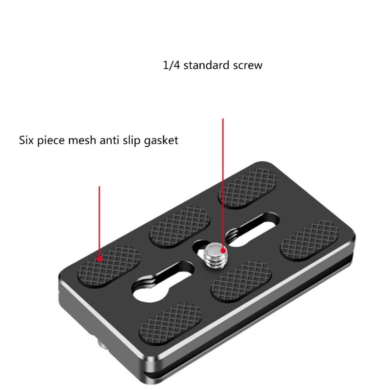 Quick Release Plate, PU50 PU70 Aluminum Alloy Universal 1/4" Quick Release Screw Mount Plate for Photography Tripods