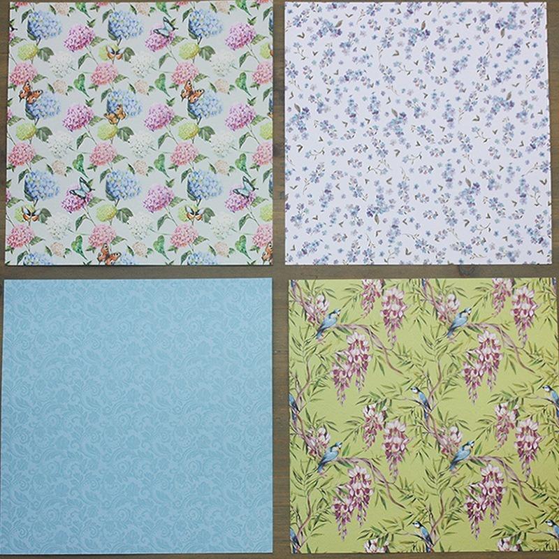 24 Sheets Rose Craft Paper Pads Cutting Dies Art Background Origami Scrapbooking Card Making