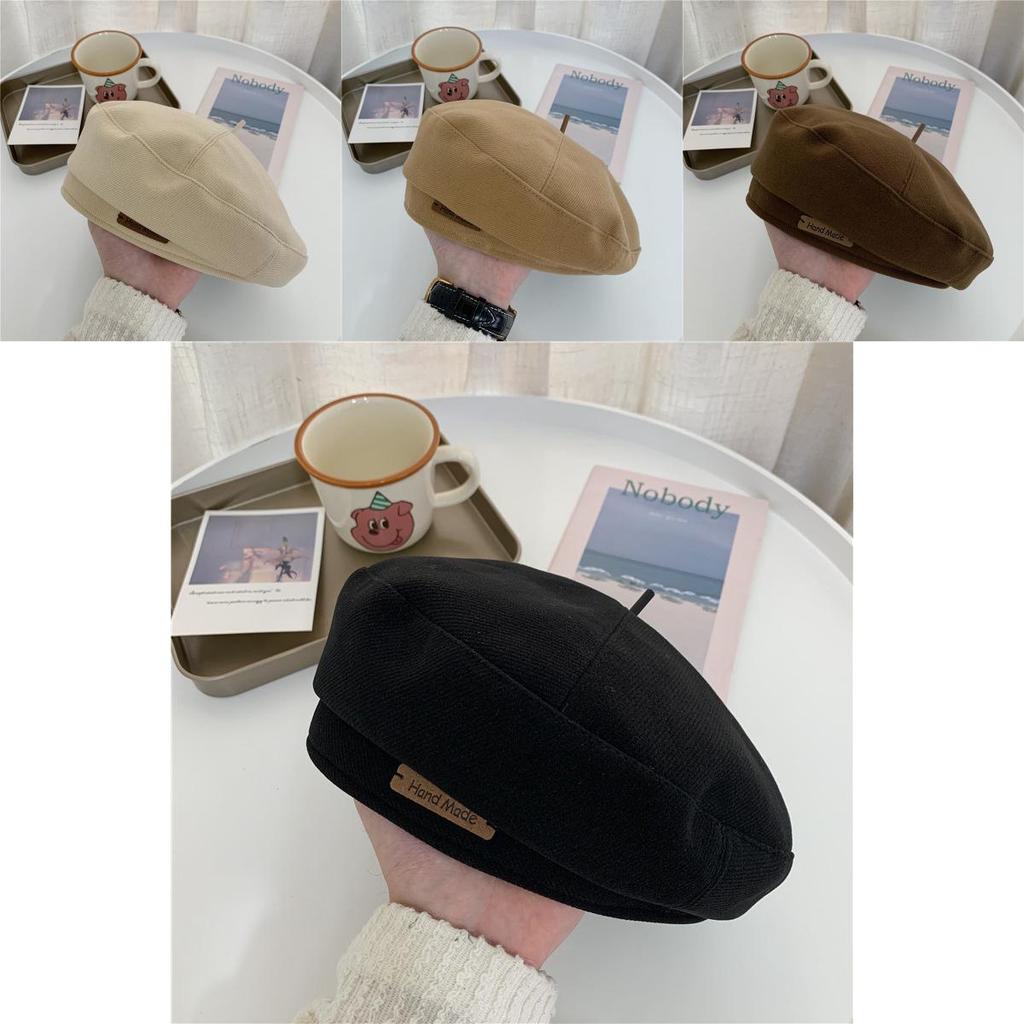 Modern Woolen Beret Hat For Women Winter Large Head English Painter Cap
