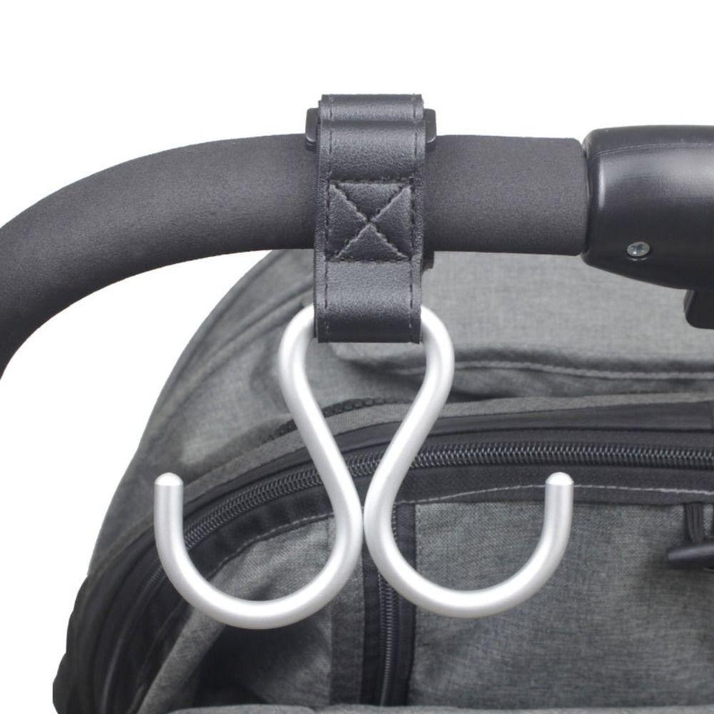 

Double Hook Baby Stroller Hooks PU Stroller Accessories Cartoon Hanging Hook Bicycle сірий