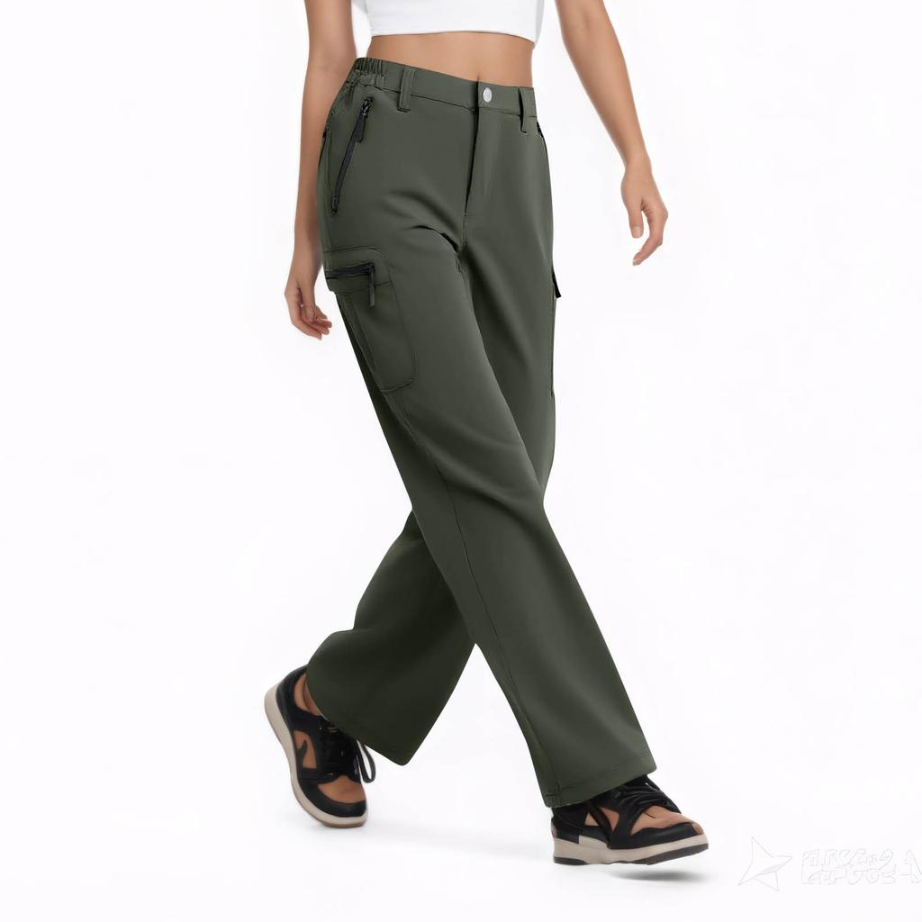 Women's Pleated Cargo Hiking Pants With Pockets