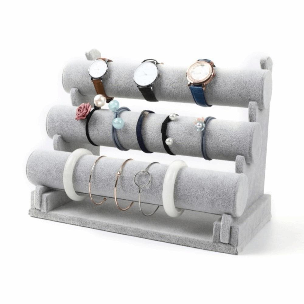 3-lagiger Armband-Ketten-Uhren-T-Bar-Ständer Multifunktionaler Armreif-Präsentationsständer Präsentationsrequisiten