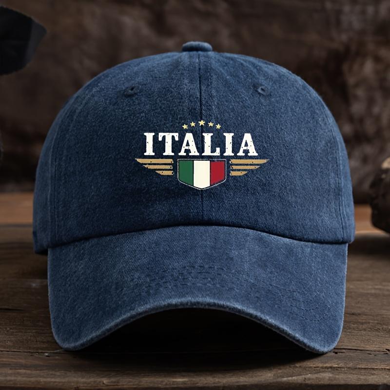 A Fun Italian Letter Print Baseball Cap Unisex Outdoor Fashionable and Versatile Snapback Hat Trendy