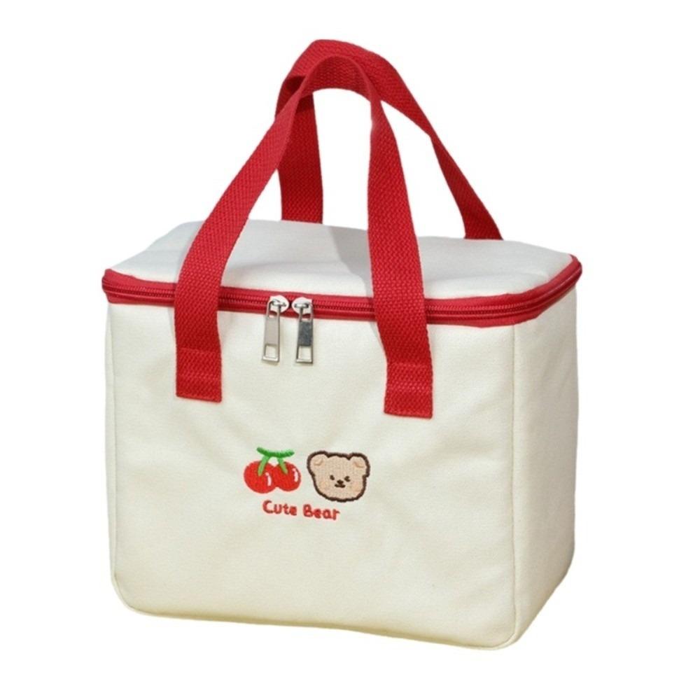 Thermische Lunchbox-Tasche mit großem Fassungsvermögen, verdickte Isolationsbeutel aus Aluminiumfolie, hochwertige Canvas-Bento-Tasche für Studenten