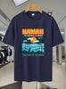 Sporty Breathable Short Sleeve T-shirt with Hawaii Tropical Vacation Print - 109C Round Neck Casual Tee for Casual Attire & Sports