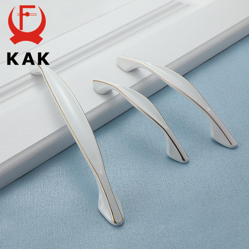 KAK Ivory White Kitchen Cabinet Handles European Style Cupboard Door Pulls Drawer Knobs Fashion Solid Furniture Handle Hardware