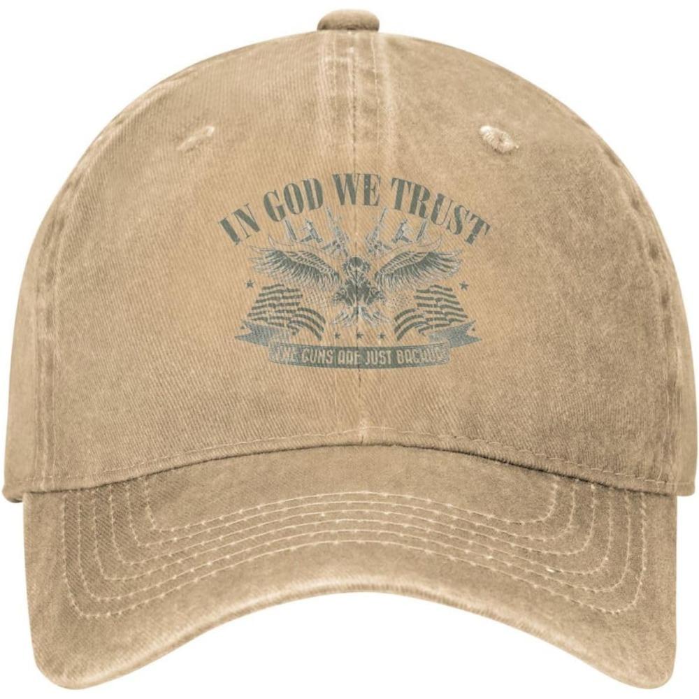 Adjustable Strapback Hat In God We Trust Guns Are Just A Backup Hat Vintage Trucker Cap Unisex Adult Baseball Cap