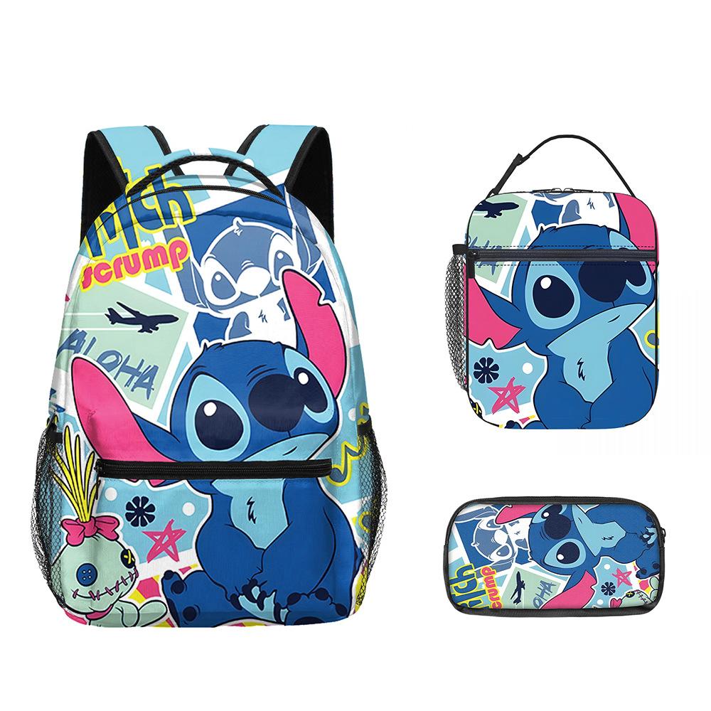 Children'S School Bag, Primary And Secondary School Students Backpack, Children'S Meal Bag, Cartoon Pencil Case Three-Piece Set