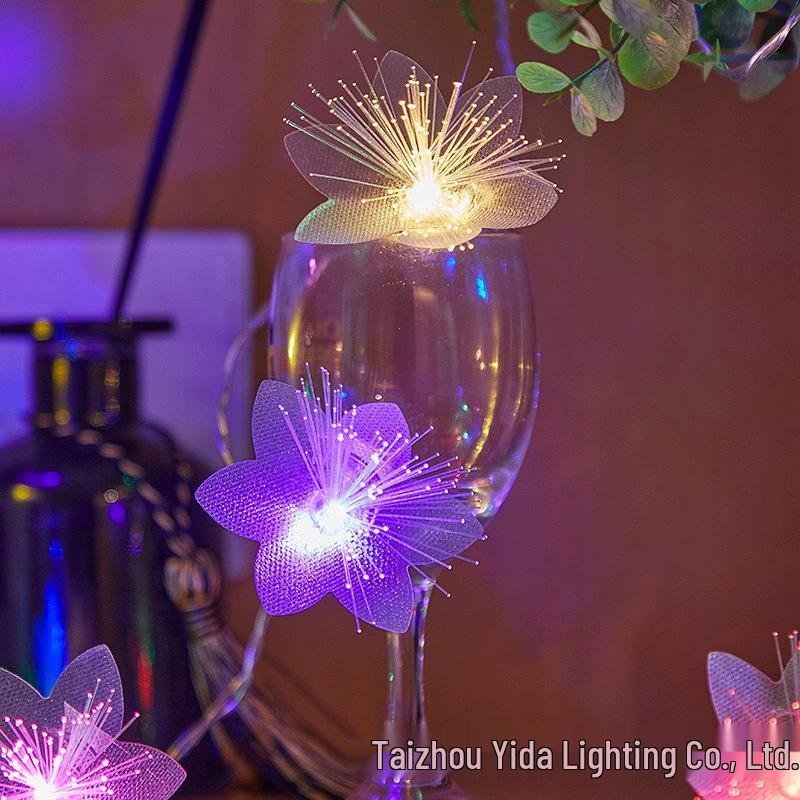 LED Fiber Optic Flower String Lights - Flashing Wedding & Christmas Decor