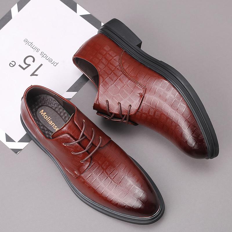 

Деловые мужские туфли из натуральной кожи черного цвета, мужские туфли класса люкс, свадебные туфли, большие размеры, шнуровка, формальная обувь для мужчин 44 коричневый