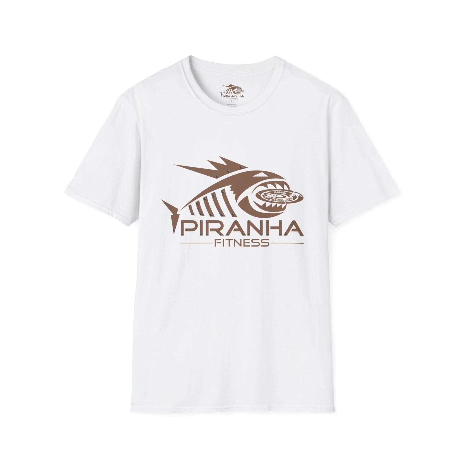 Piranha Fitness Logo Unisex T shirt, Tee, Gym Apparel, USA Born Brand 2XL