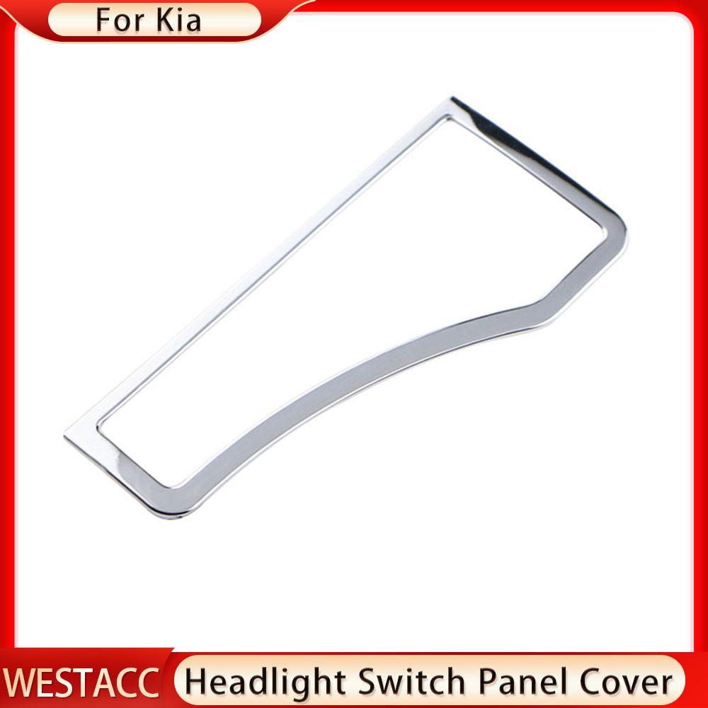 ABS Chrome Car Headlight Switch Panel Frame Cover Decoration Sticker for Kia Sportage R SportageR 2011 - 2015