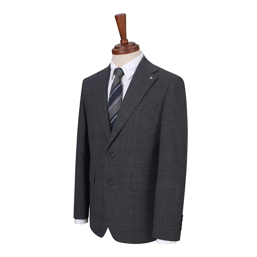 Fahrenheit [24S/S] Bluefin Slub Check Single Suit Jacket (Fijaa2351)