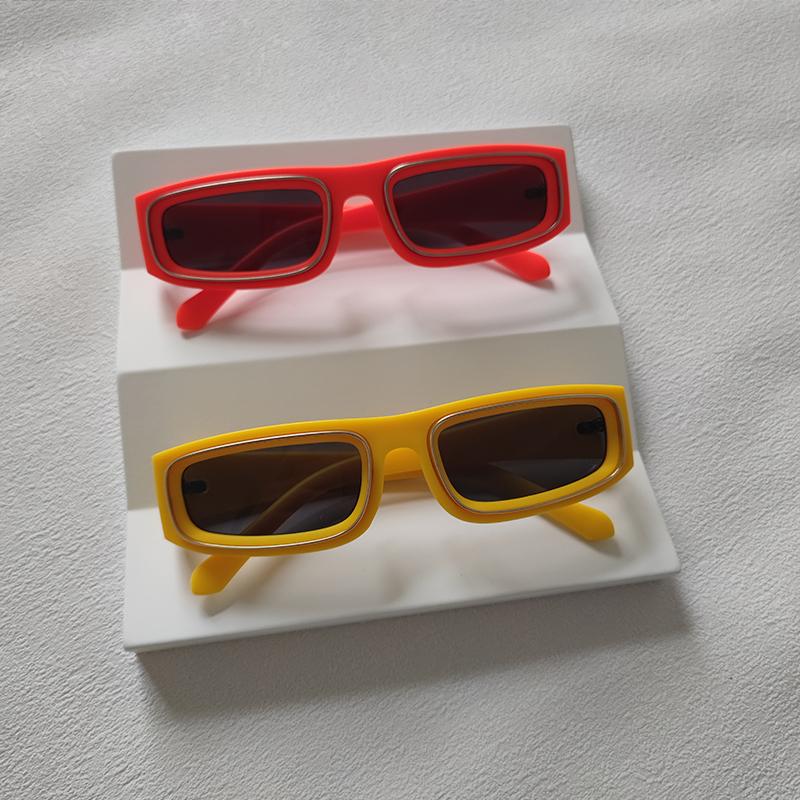 2 Pairs Per Set Small Frame Rectangle Sunglasses For Men Women Fashion Square Outdoor Eyewear Trendy Party Sun Glasses UV400