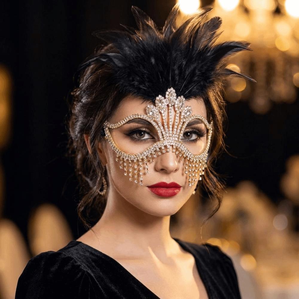 Mysterious Style Rhinestone Mask High-End Sparkle Masquerade Mask Cosplay Mask  Carnival Parties