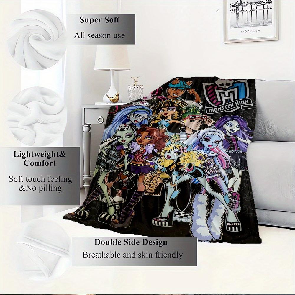 1pc Flannel Throw Blanket, Monster High,Gothic Fashion,Fantasy Pattern Printed Blanket, Warm Cozy Soft Blanket For Couch Bed Sofa Car Office Trave213