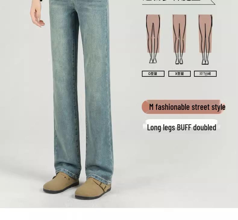 Women's Slimming Fleece-Lined Jeans: Autumn/Winter 2024 Style, High-Waisted, Petite, Straight or Wide-Leg Options