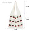 Casual Sweet Strawberry Print Knitted Shoulder Large Capacity Handbag Tote Bag Fashion Shopping Handbags Women Gifts