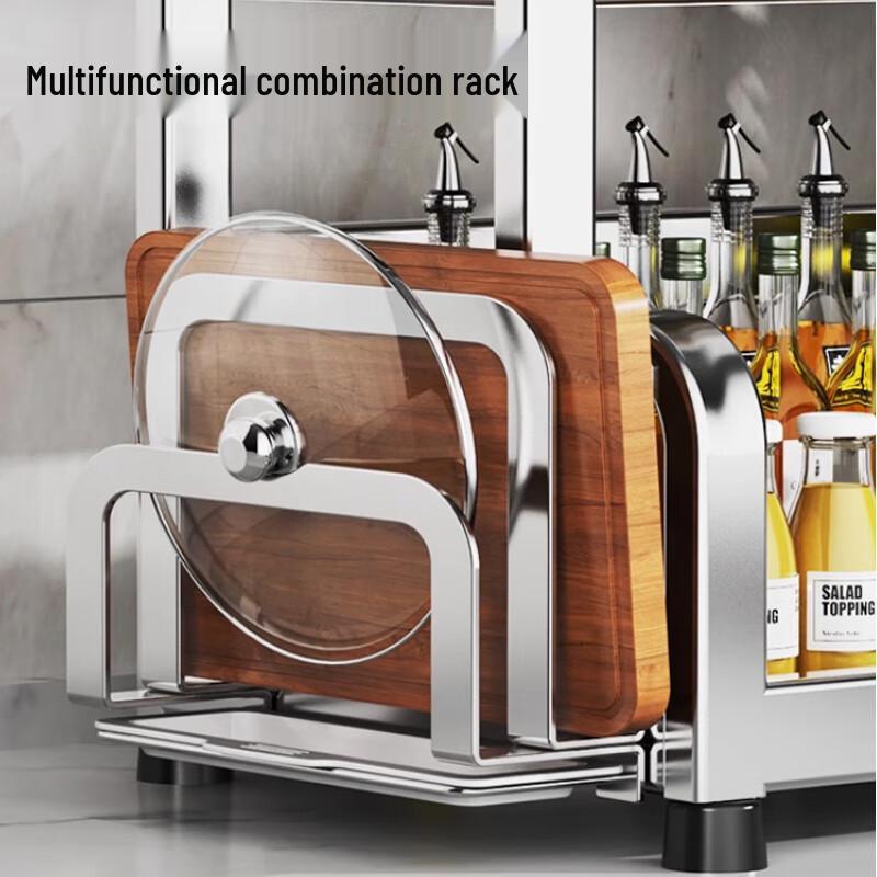 Multi-functional 3-Tier Kitchen Countertop Spice & Utensil Rack