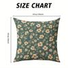 Small Green Flower Pattern Square Jacquard Pillow Cover for Sofa Office Waist Cushion Cover Home Decorative Pillowcase