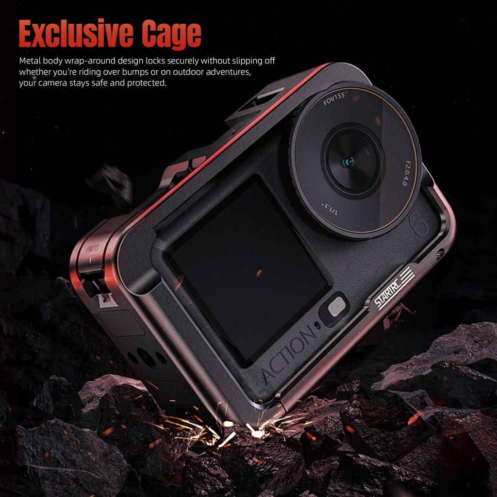 Metal Rabbit Cage for DJI Osmo Action 6 Magnetic Protective Frame with Cold Shoe Mount For DJI Osmo Action 6 Camera Accessories