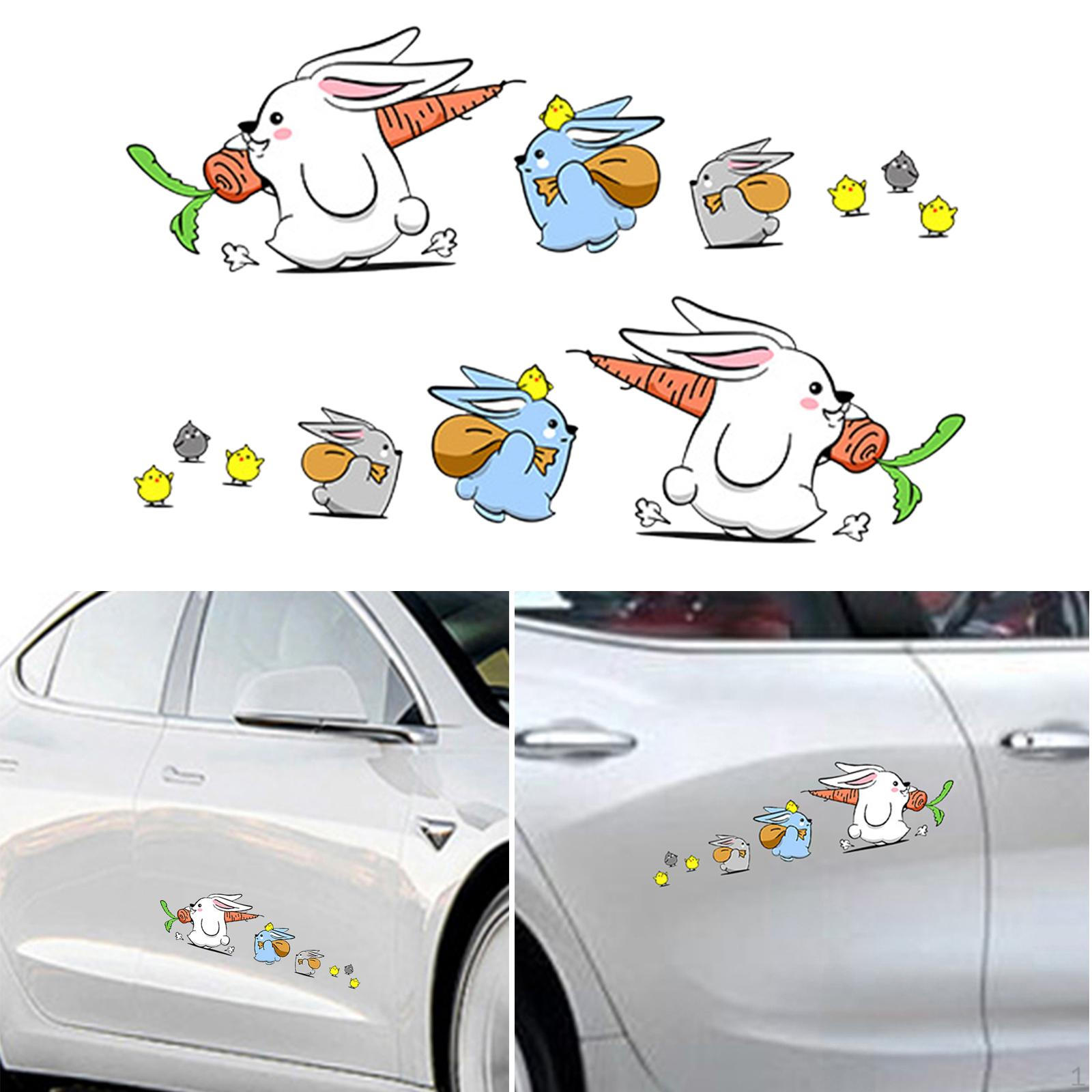 

Bunny Car Stickers Window Decals for Vehicles Boats Wall Accessories Waterproof 1 Pair S