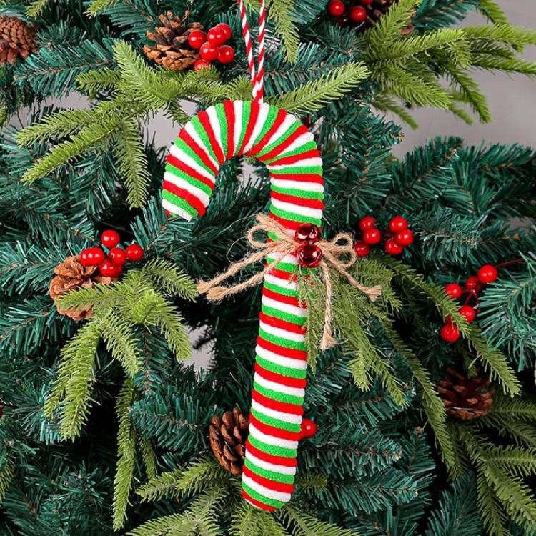 7Pcs Candy Cane Shape Christmas Ornament for Festives Season Decoration Colorful Hanging Charm Stylish Window Pendants
