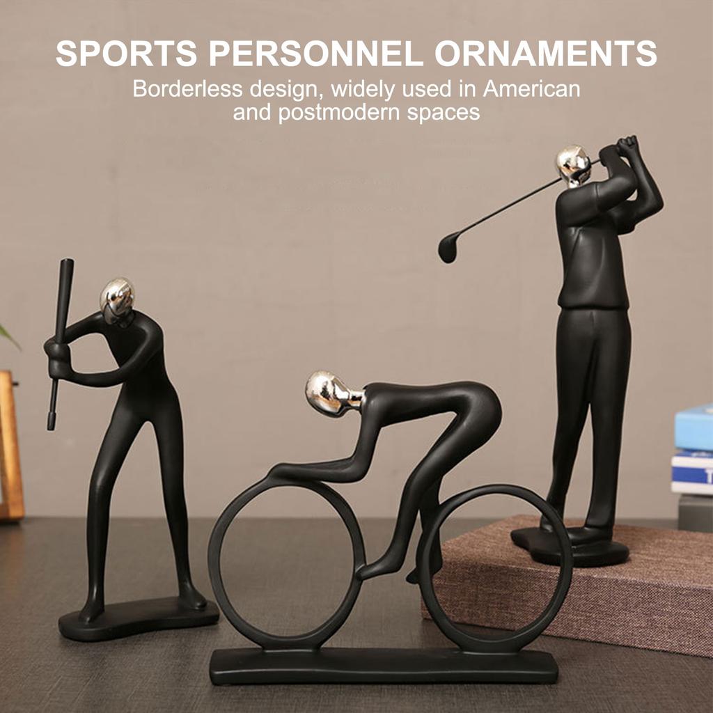 Modern Abstract Craft Resin Athlete Statue Sport Figure Figurine Elegant Sport Theme Sculpture Office Home Living Room Decor