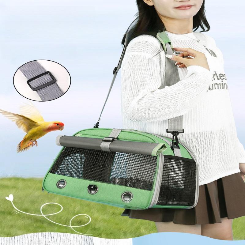 Portable Parrot Bag Bird Bag Breathable Bird Cage Porous Handbag with Tray Cup-eating Birdcage Bird Cage Pet Parrot Carrier Bag