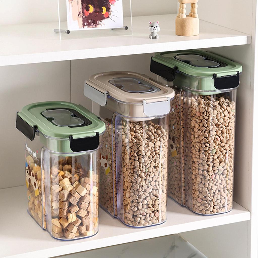 Dog Treat Container Airtight Portable Pet Food Bin With Handle Cat Treat Storage Jar For Cereal Rice Flour Countertop Home