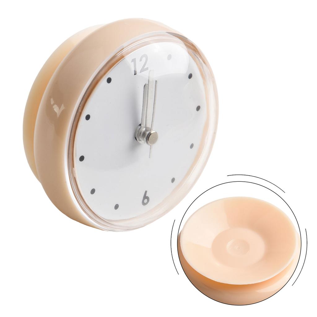 Přísavné nástěnné hodiny Nástěnné hodiny Růžový plast Voděodolné