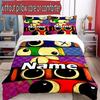 3pcs Duvet Cover Set (1*Duvet Cover + 2*Pillowcase, Without Core), Custom Name Game Rainbow Friends Pattern Bedding Set, Home Bedroom Decor Gift