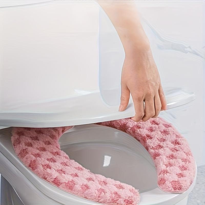 Thick and Warm Toilet Seat Cushion Cover - with Sticky Toilet Seat Cushion - Washable and Reusable Mat for Winter