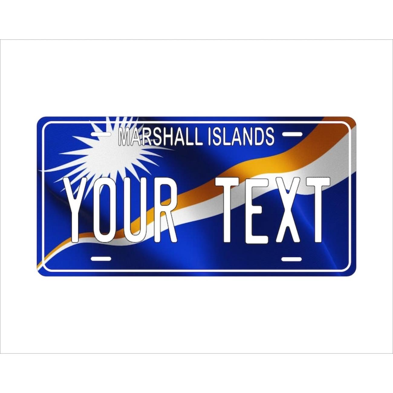 

Personalized Marshall Islands Flag Wave License Plate ATV Moped Mini Bike Bicycle Tag Decor белый