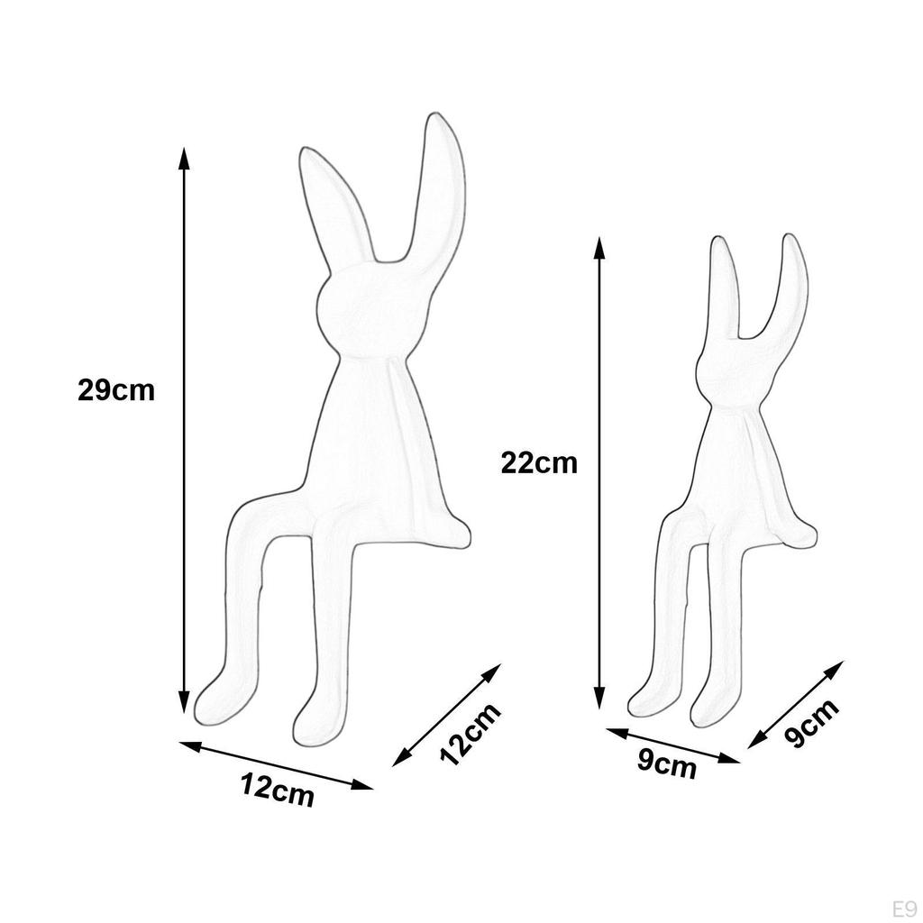 2 Stück Keramik Sitzende Dekorationsfiguren Abstrakte Tierplastik Sammlerstück Regalornament für