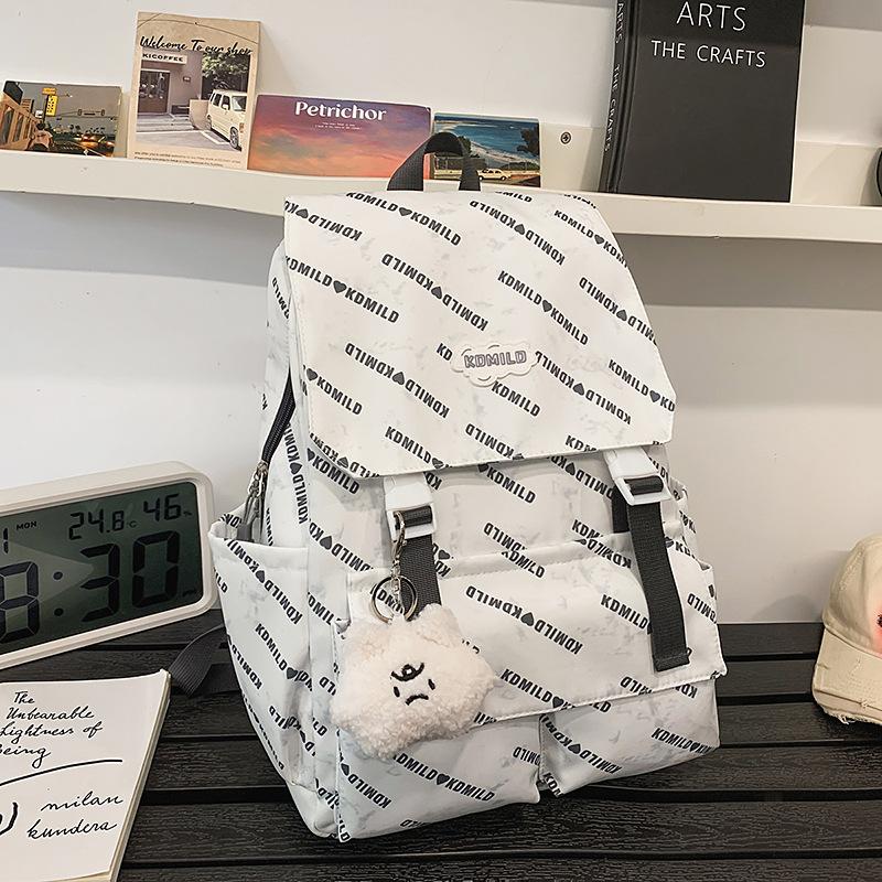 Trendy High School and College Students' Sporty Simple Backpack  New Women's Schoolbag  Graffiti Backpack and Backpack