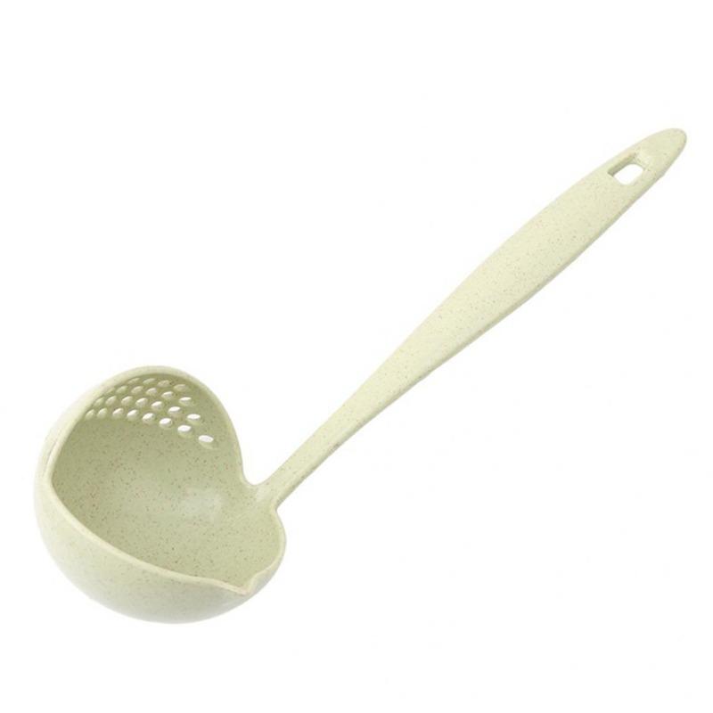 2 in 1 Filter Colander Pot Porridge Soup, Long Handle, Big Spoon, Kitchen Tool