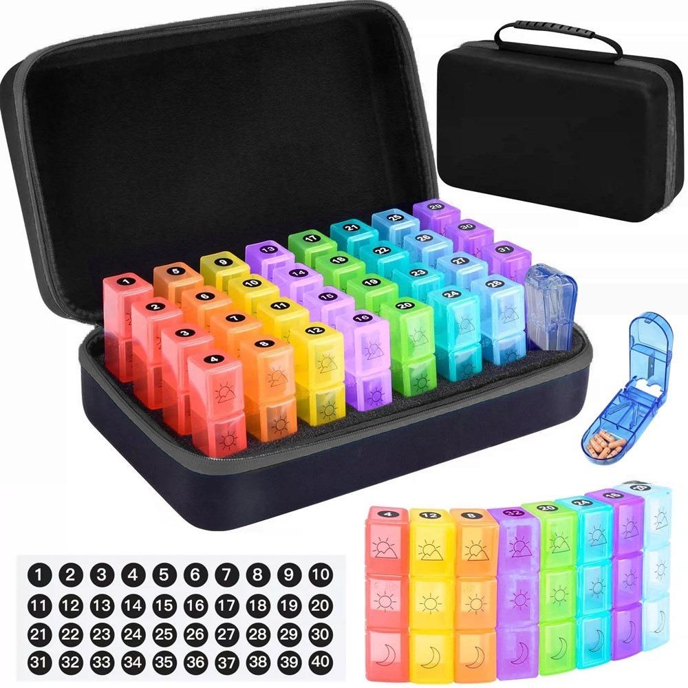 

Независимая таблетка-органайзер для таблеток на месяц, разделитель для вечерних таблеток на 3 приема пищи в день чёрный