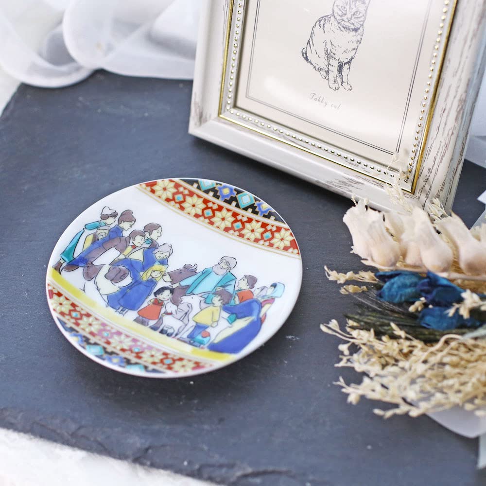 Heidi Kutani Ware Small Plate Serving Plate Made In Japan Traditional Hokuriku Craft Girl of the Alps All Characters Together Perfect for and Presents