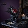 Spooky Skull Figurine Figurine, Black Red Rose Creepy Eyeballs Skeleton Halloween Lightweight Decoration Table Centerpiece for Tabletop, Desk, Mantel,