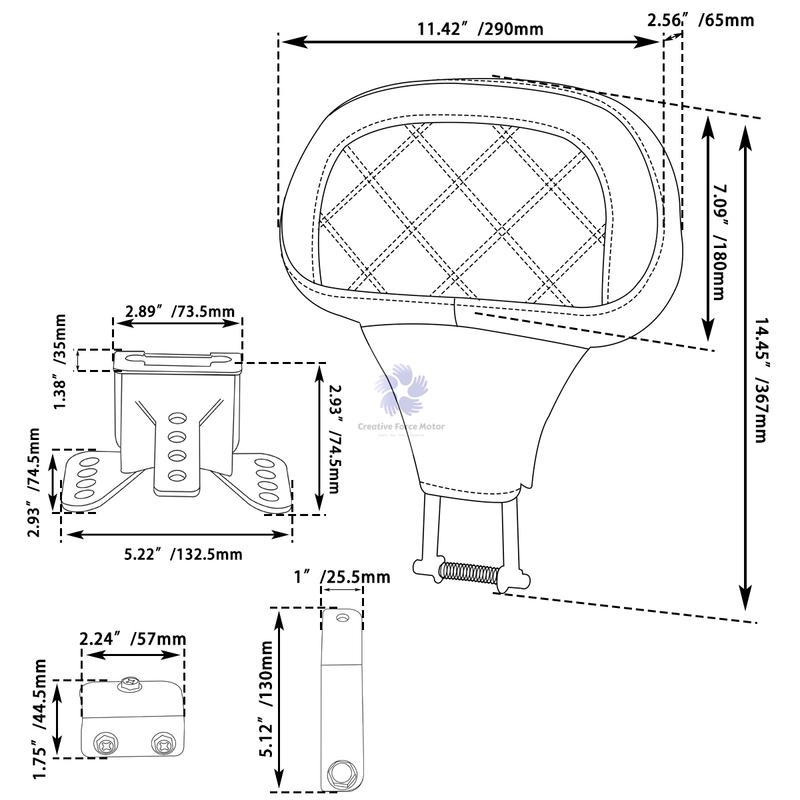 Motorcycles Front Driver Rider Seat Backrest Pad Adjustable For Harley Davidson Touring Road King Street Electra Glide 2009-2025