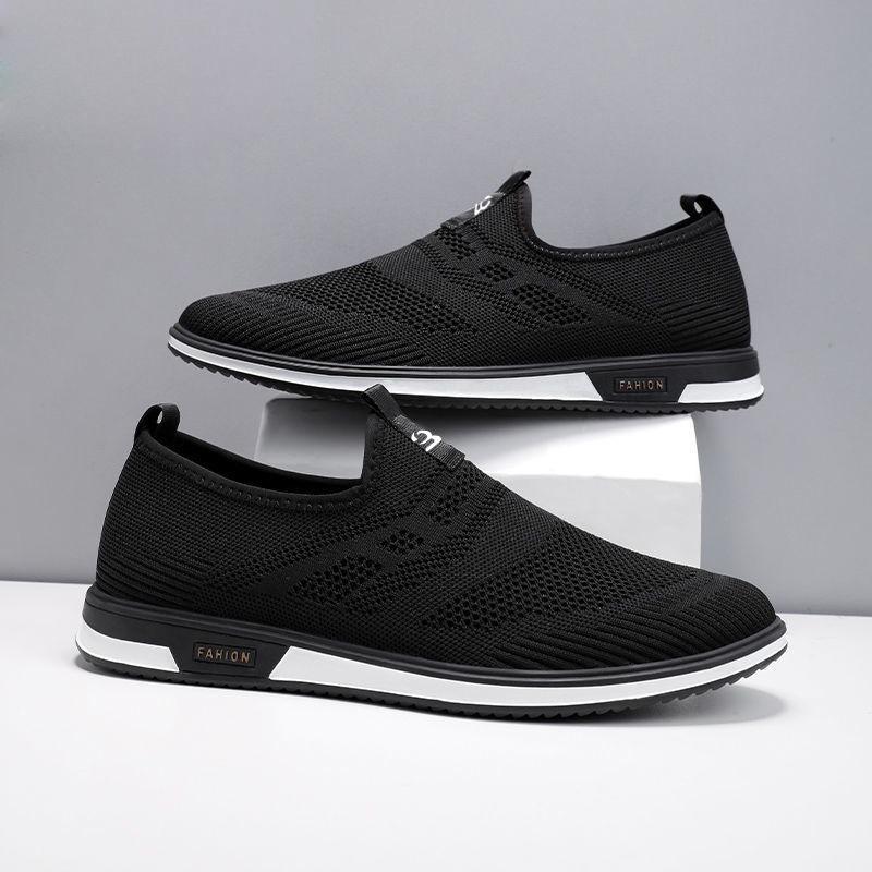 Lazy Shoes Men's Breathable Casual Shoes Men's Spring Lightweight Men's Shoes Flying Woven Trendy Shoes Men's Casual
