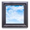 Finestra PVC Antracite 80x80 Destra, Nuova 800x800 Mm Vasistas-Apertura a Battente Bi-vetro