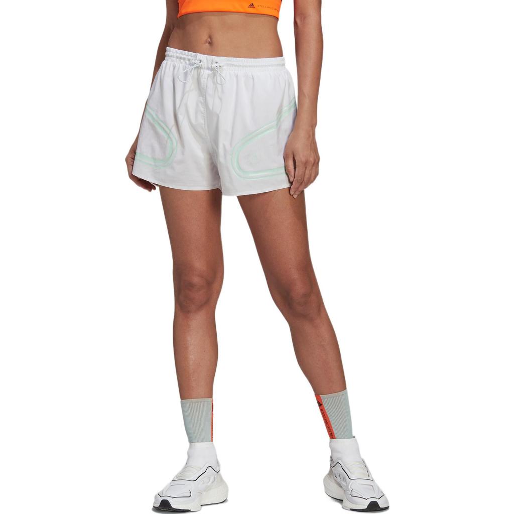 adidas X Stella McCartney Color Block Gestreifte Sporthosen Damen Shorts Weiß HD9119