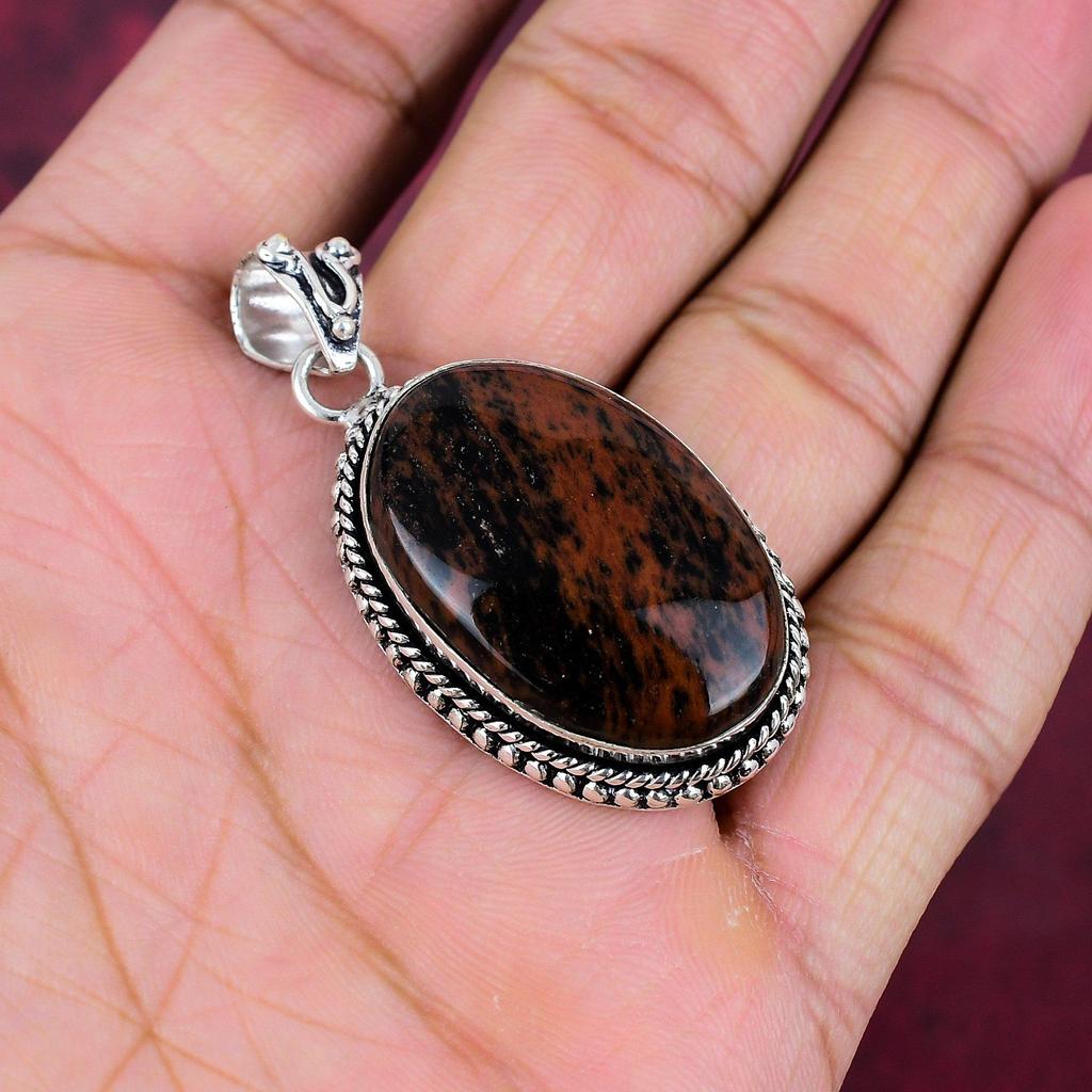 Mahogany Jasper Handmade Gemstone Pendant, 925 Solid Sterling Silver Pendant Antique Jewelry, For Engagement Gift
