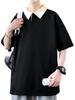 Summer Loose Layered Color Cooling Plus Korean [pletward] Men's Short-Sleeved V-Neck T-Shirt, Wear, Sweat-Resistant, Fit, Look, Stylish, Cool,