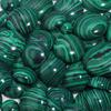 Malachite Natural Stone Beads Cabochon For Jewelry Makin Round Flat Loose Spacer Beads DIY Bracelet Necklace Accessories