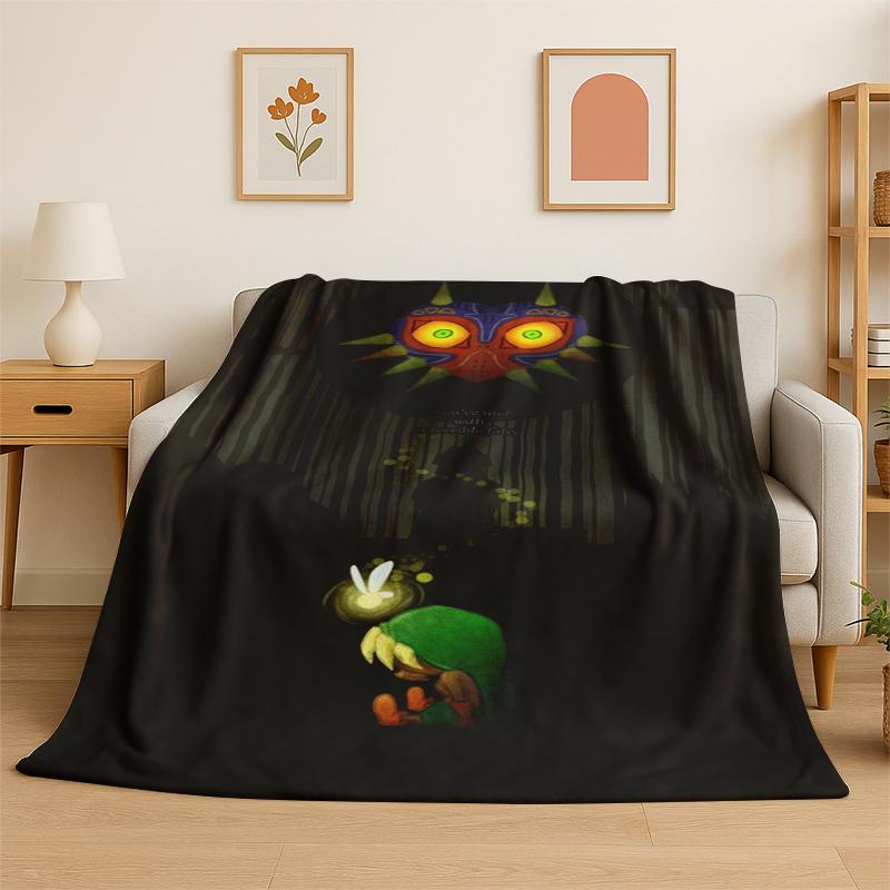 Classic Game Z-Zelda Cartoon Link Flannel Blanket Soft Warm Throw Blanket for Bedroom Living Room Bed Travel Camping Picnic